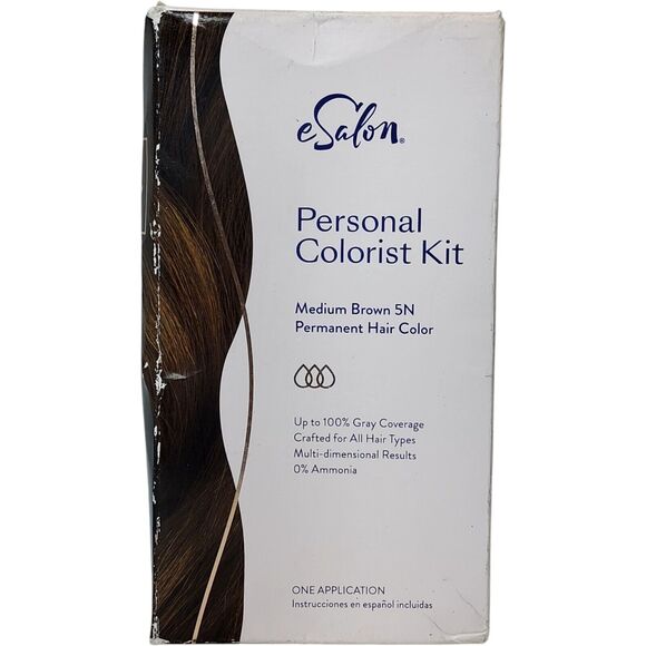 eSalon Personal Colorist Kit Medium Brown 5N Permanent Hair Color Dye - Picture 1 of 6